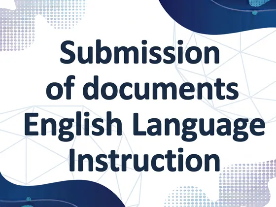 You can now submit your admission documents - English Language Instruction